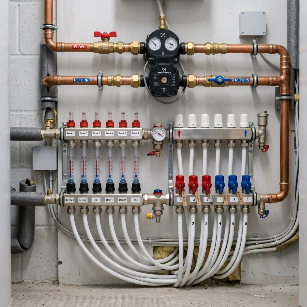 Profesjonalne wykonanie instalacji centralnego ogrzewania i rozdzielacza hydraulicznego